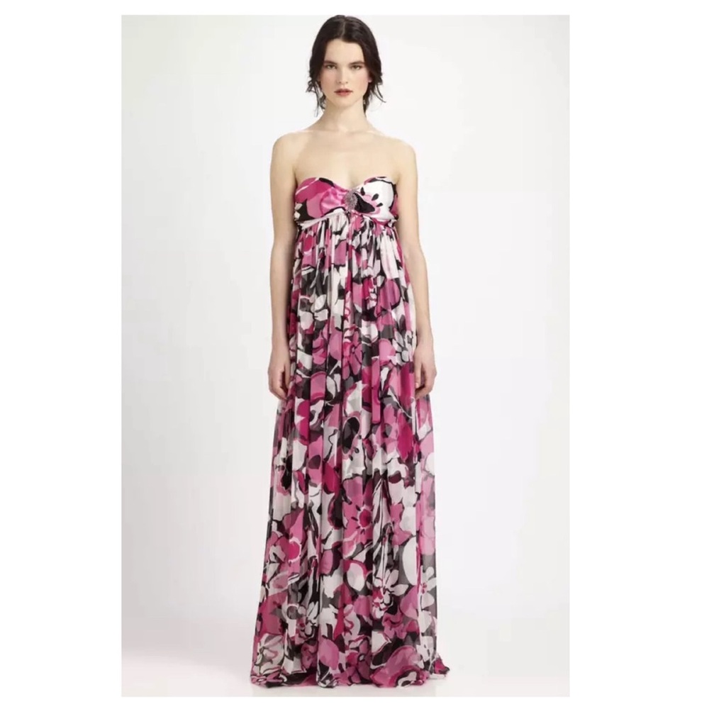 Marc Bower Glamit Strapless Floral Silk Gown - Picture 3 of 12